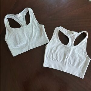 90 Degree Sports Bra Set White and Gray Size Large with Shirt